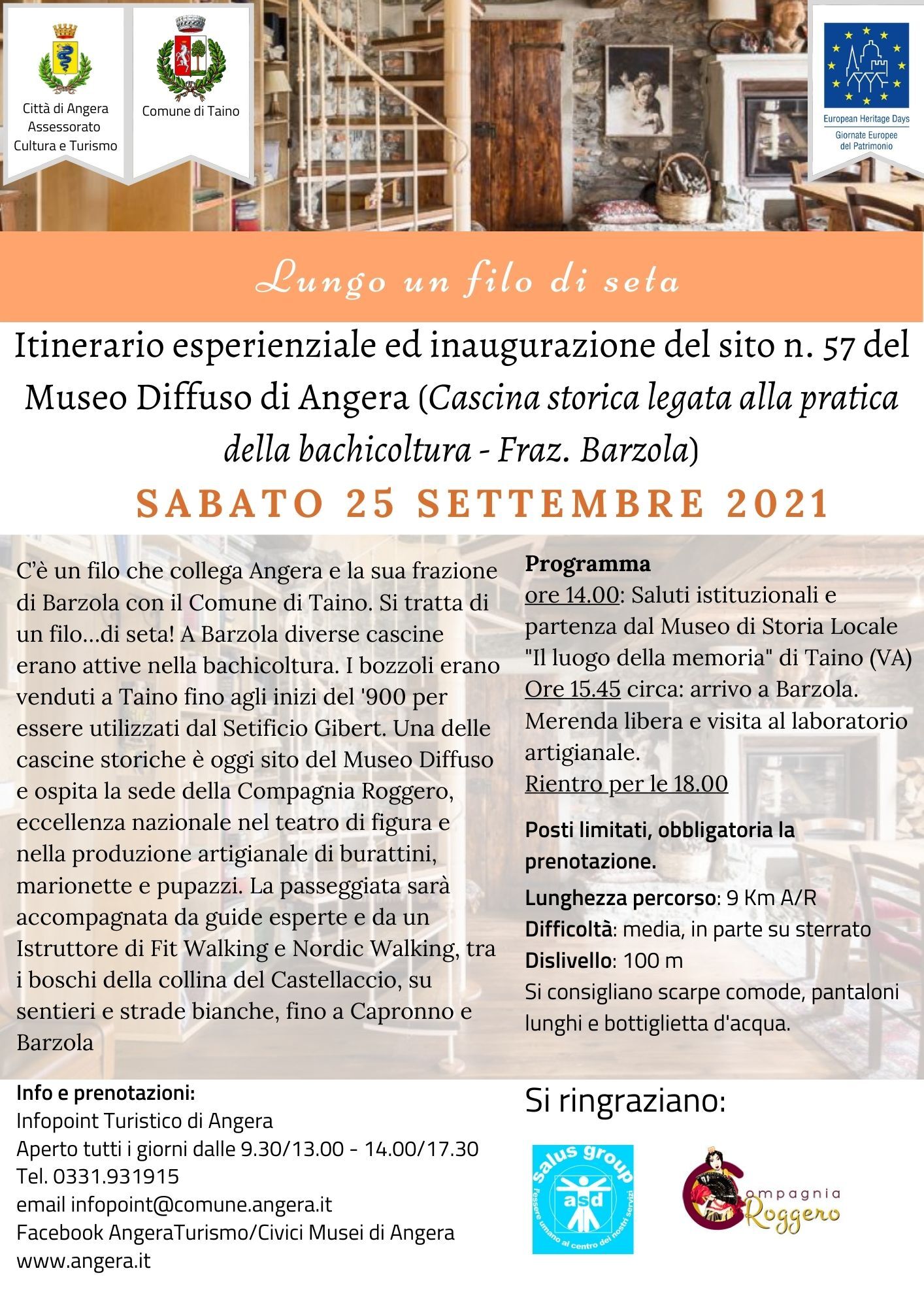 Lungo un filo di seta. Inaugurazione del sito n. 57 del Museo Diffuso di Angera (Cascina storica legata alla pratica della bachicoltura. Angera - Frazione Barzola)